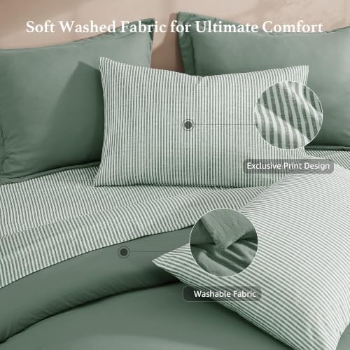 Monbix Full Size Comforter Sets-7 Pieces Soft Bed in a Bag Full Bedding Set