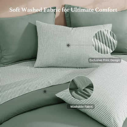 Monbix King Size Comforter Set-7 Pieces Soft Bed in a Bag King Bedding Set