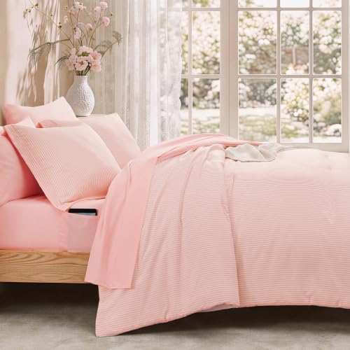 Monbix King Size Comforter Set-7 Pieces Soft Bed in a Bag King Bedding Set
