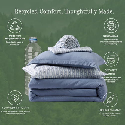 BLOOMHAVEN Oversized King Comforter Set-7 Pieces Soft Recycled Bed in a Bag