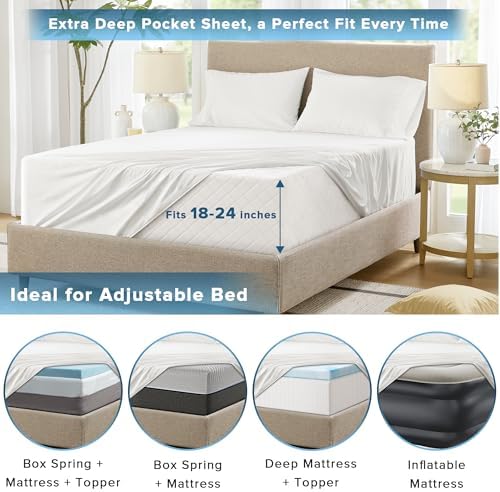 Comfort Spaces Coolmax Cooling Sheet Set, King Extra Deep Pocket 4 Piece