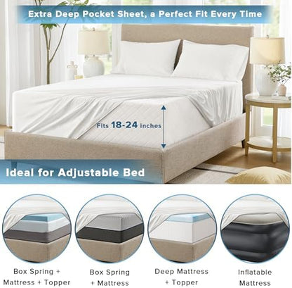 Comfort Spaces Coolmax Cooling Sheet Set, King Extra Deep Pocket 4 Piece