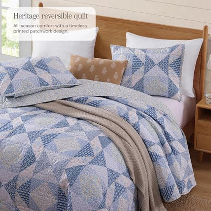Twin/Twin XL Quilt Set-2 Pieces Soft Bedding Floral Patchwork Coverlet
