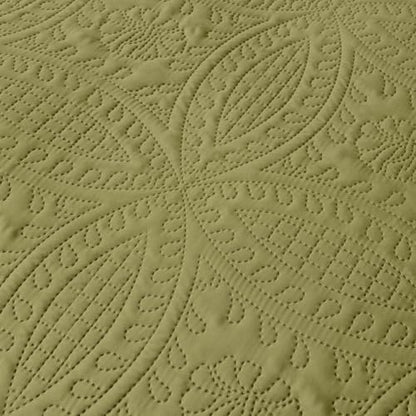 akkialla 118"x106" Olive Green California King Quilt Set, Oversized Floor-Length Bedspread, Modern Coin Pattern Microfiber Coverlet, 3-Piece All Season Bedding with 2 Pillow Shams