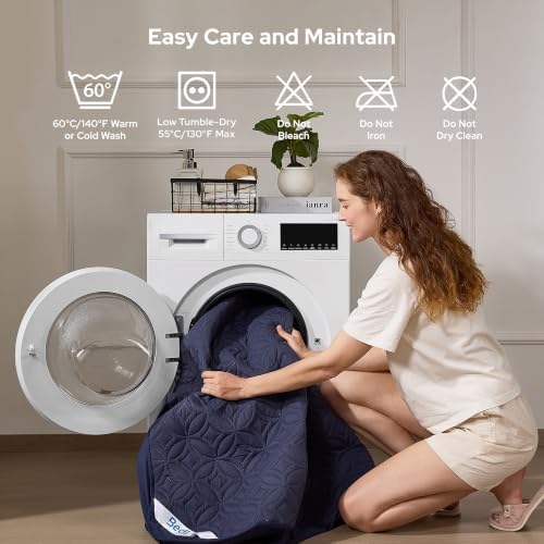 BEDLORE Waterproof Mattress Protector, King Size Mattress Pad with Deep Pocket 6"-18" Depth, Soft Dirt-Proof Double Bed Mattress Cover for Bedroom, College Dorm, Hotel (Navy Blue)