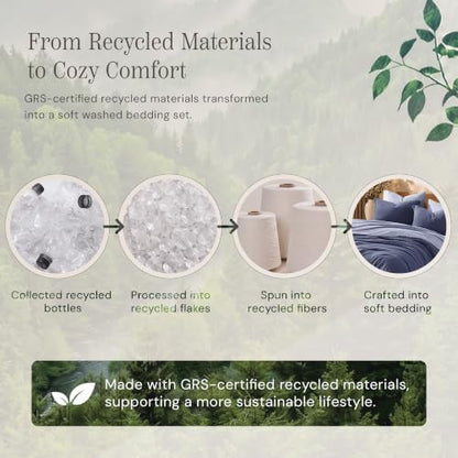 Queen Comforter Set with Sheets-7 Pieces Soft Recycled Bed in a Bag Bedding