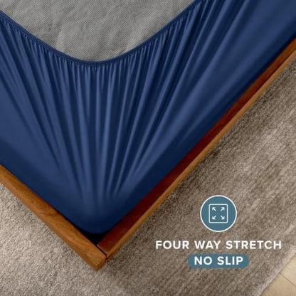 Bare Home King Size Box Spring Cover Wrap Around (King, Dark Blue)