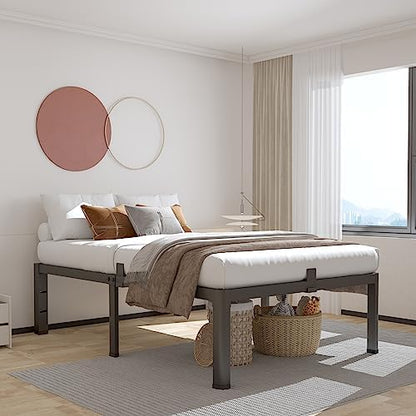 ROIL 16 Inch Twin Bed Frame with Rounded Corner & 4 Mattress Baffles