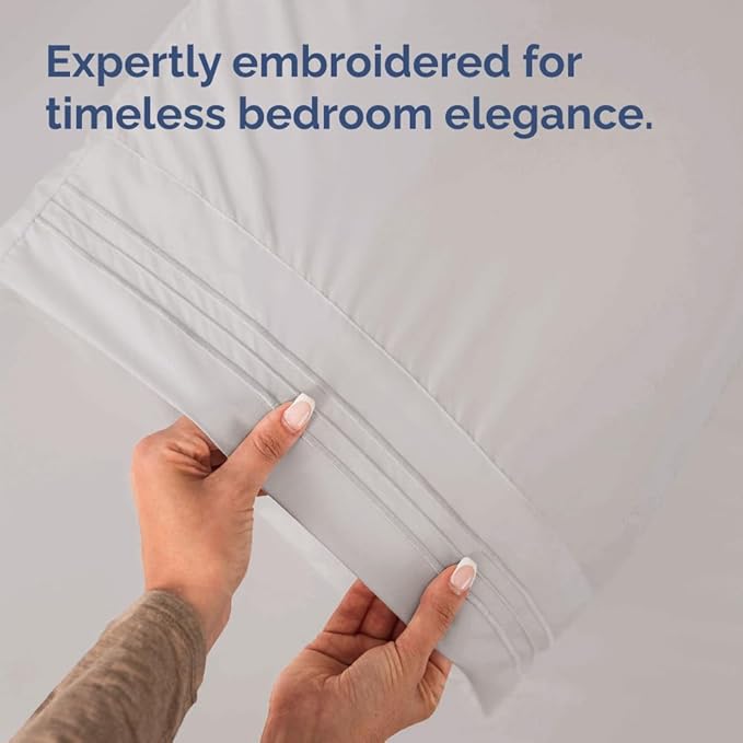 Body Pillowcases Set of 2-20x54 Long Body Pillow Case - Soft Body Pillow Cover for Sleeping & Side Sleepers - Comfy, Breathable & Wrinkle Free - Machine Washable w/Envelope Enclosure (Light Grey)