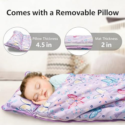 Primlect Toddler Nap Mat with Pillow, Thickened Extra Large Sleeping Bag