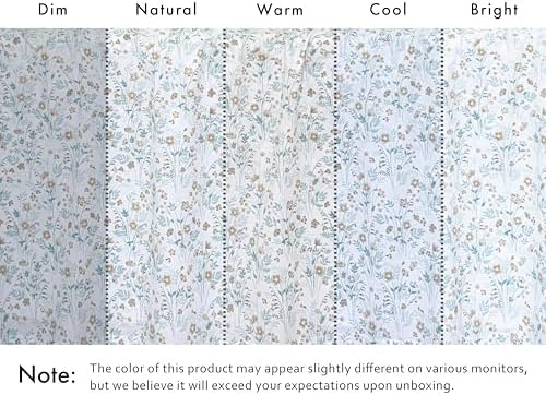 RUVANTI 100% Cotton Twin Sheets, Percale Twin Sheet Set, Fleur & Field