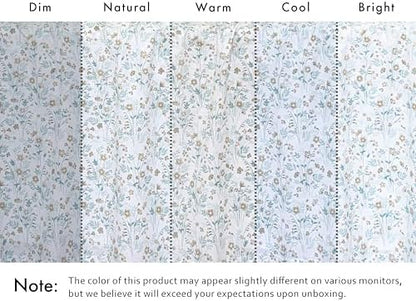 RUVANTI 100% Cotton Twin Sheets, Percale Twin Sheet Set, Fleur & Field