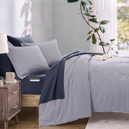 Monbix Queen Comforter Set-7 Pieces Soft Bed in a Bag Queen Bedding Sets