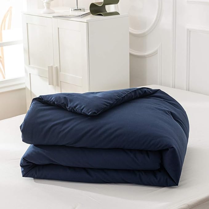 Houseri Navy Comforter Set King Size - Classic Vintage Midnight Blue & Dark Navy Theme
