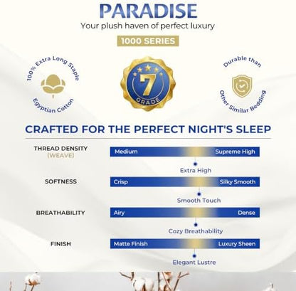 THREAD SPREAD California King Bed Sheets, Luxury 1000 Series Paradise Collection 100% Egyptian Cotton Cal King Sheets Set (6 PC, Blush), Soft, Cooling, Sateen, 16" Deep Pocket Hotel Sheet Set