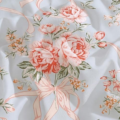 BLOOMHAVEN Twin XL Comforter Set-5 Pieces Blue Floral Bed in a Bag