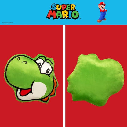 Nintendo Super Mario Yoshi Gaming Bedding Super Soft Plush Decorative Pillow, One Size, (Officially Licensed Product) By Franco