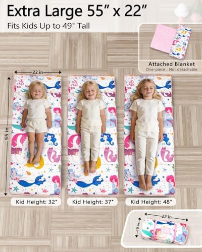 Primlect Toddler Nap Mat with Pillow, Thickened Extra Large Sleeping Bag