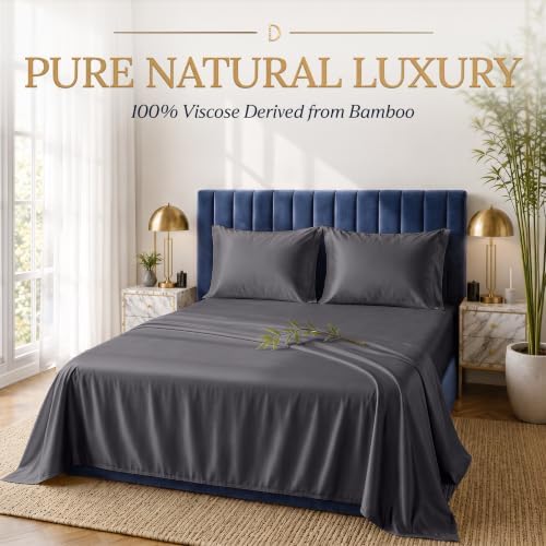 DECOLURE 100% Viscose Derived from Bamboo Sheets Full Size | 4 Pc Bed Set
