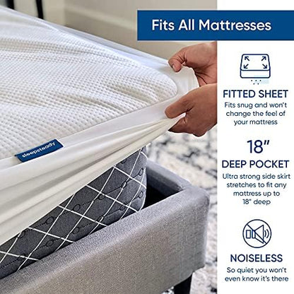 Full Size Luxury Tencel Mattress Protector, 100% Waterproof, Ultra Soft, Naturally Cooling & Breathable, Deep Pocket Cover Up to 18"