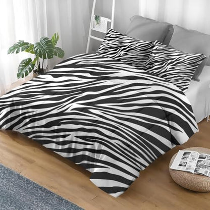 Pamnest Full Comforter Set, 3 Pieces Zebra Stripe Bedding, All Season