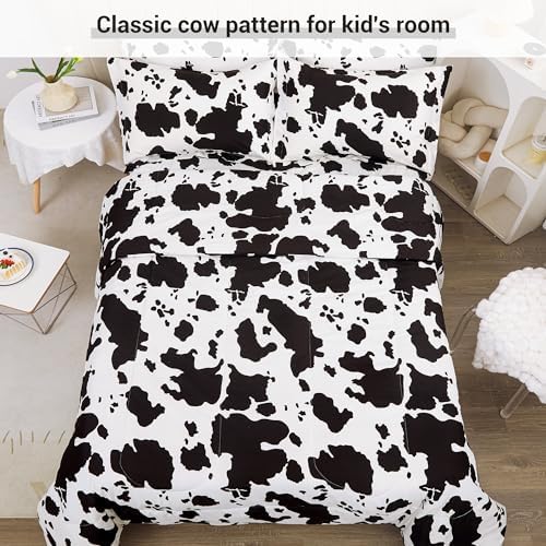 Viviland Kids Twin Bedding Sets, Boys Comforter, Cow Print