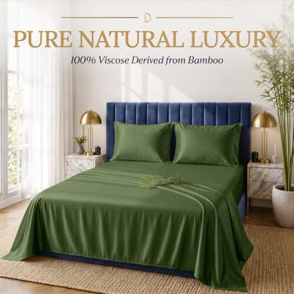 DECOLURE 100% Viscose Derived from Bamboo Sheets Twin Size, Luxury 3 Pc Set
