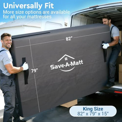 Mattress Moving Bags, Mattress Protector, Moving Supplies, King Size, Gray