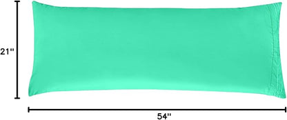 Elegant Comfort Luxury Ultra-Soft 1-Piece Pillowcase Set - 1500 Premium Hotel Quality Microfiber Double Brushed - Wrinkle Resistant, Body Pillowcase Size, Paradise Teal