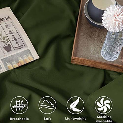 California King Size Comforter Set 3 Piece, Dark Olive Green