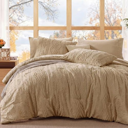 Full Size Comforter Set- 7 Pieces Tufted Bed in a Bag Full Bedding Sets