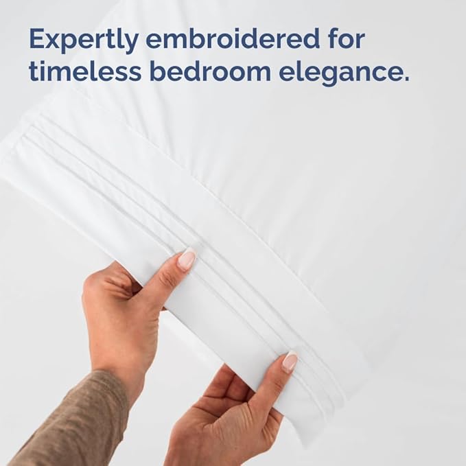 King Standard Pillow Cases Set of 2 - Ultra-Soft Hotel Quality Pillowcase Covers - Comfy, Cozy & Fade Free - Wrinkle Resistant - Machine Washable Pillow Protectors - 2 Piece Set - King Standard White