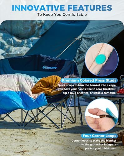 KingCamp Ultralight Camping Blanket, Wearable Packable Blanket 79"x57"