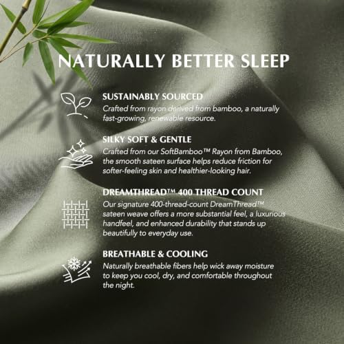 EverGrace 100% Rayon from Bamboo Duvet Cover Set, King Size, Dried Thyme