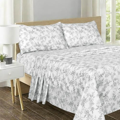 Feather & Stitch 100% Cotton Sateen 500 TC King Size Bed Sheet Set