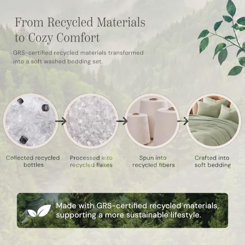 Queen Comforter Set with Sheets-7 Pieces Soft Recycled Bed in a Bag Bedding