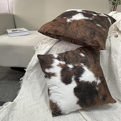 TOMWISH Pack of 2 Christmas Cowhide Printing Western 20x20 Pillow Cover