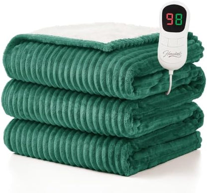 Homemate Electric Heated Heating Blanket Twin Size 62"x84" Flannel Sherpa