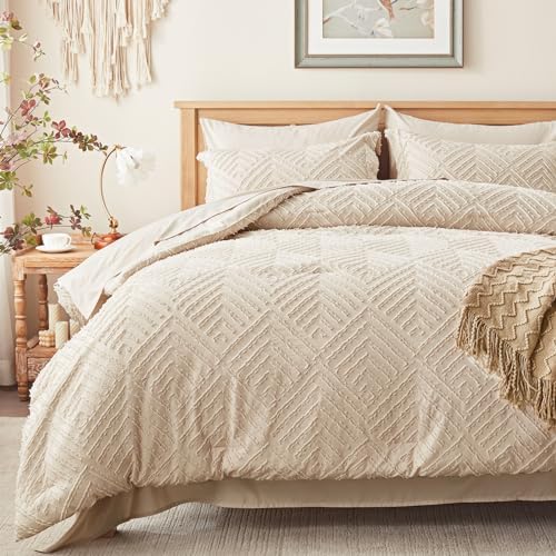 Twin XL Comforter Set 5 Piece, Beige Bed in a Bag Twin XL Size Bedding Sets