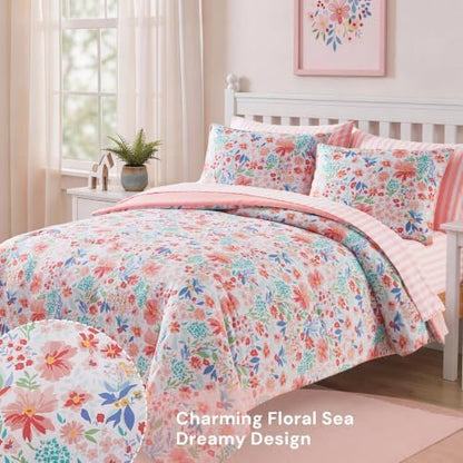 Queen Comforter Set with Sheets for Girls-7 Pieces Soft Queen Bedding Sets