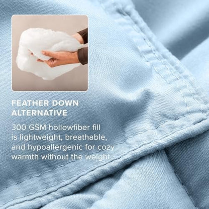 Bare Home Comforter Set - 1800 Ultra Soft (King, Light Blue)