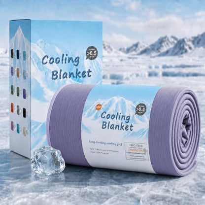 Topcee Cooling Blanket for Night Sweats Absorbs Heat to Keep Adults, Children Cool on Warm Nights, Q-Max 0.5 Cooling Blankets for Hot Sleepers, Ultra-Cool Lightweight Sofa Throw Blanket (50"x70")