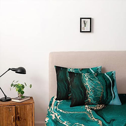 Emerald Green Comforter Cover Twin Size Forest Green Pillow Covers Dark Green Duvet Cover Set Green Bed Set Olive Marble Bedding Sets