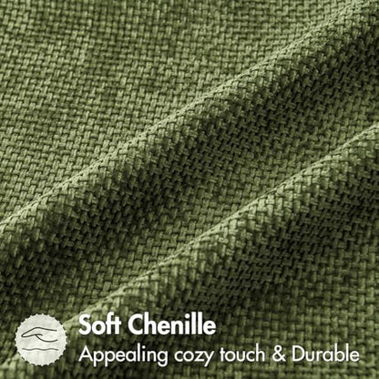 MIULEE Decorative Couch Throw Pillow Covers 18x18 Inch Olive 2 Pack