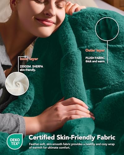Homemate Heated Electric Throw Blanket 50"x60" Faux Fur Heating Blankets