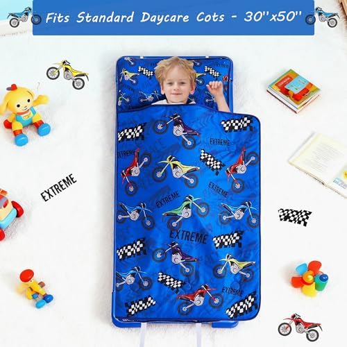 Lasoftan Toddler Nap Mat with Pillow and Blanket, Extra Large Rolled Napping Mats,Slumber Bags for Boys Girls,Kids Sleeping Bag for Daycare, Preschool Travel Camping