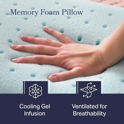 WEEKENDER Gel Memory Foam Pillow - Standard Size - 2-Pack - Medium Firm Feel - Neck & Shoulder Support - For Back & Side Sleepers - Home, Hotel, & Hospital Essentials