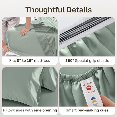 California Design Den 1000 Thread Count Queen Sheet Set Deep Pocket