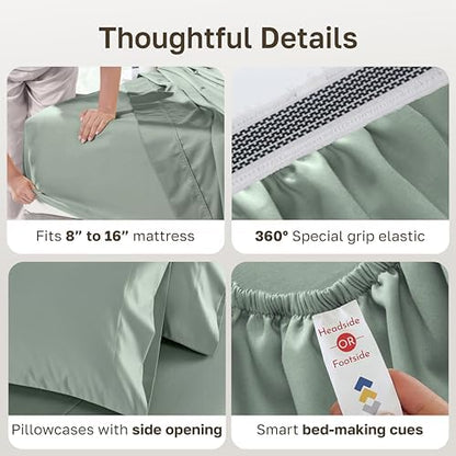 California Design Den 1000 Thread Count Queen Sheet Set Deep Pocket