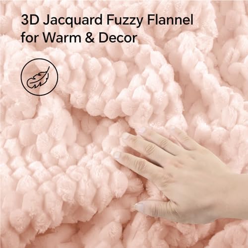 BEDELITE Fluffy Full Size Comforter Set, Pink Fleece Bed Set 3 Pieces